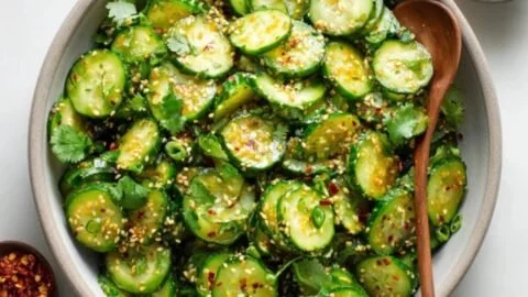 Crunchy Asian Cucumber Salad with vibrant vegetables and sesame dressing
