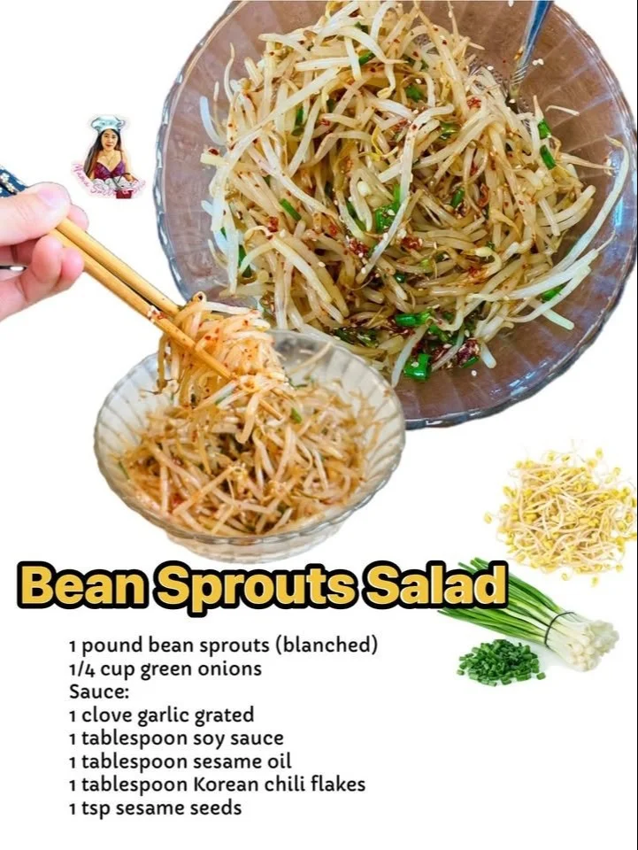 Fresh and colorful bean sprouts salad with vibrant vegetables