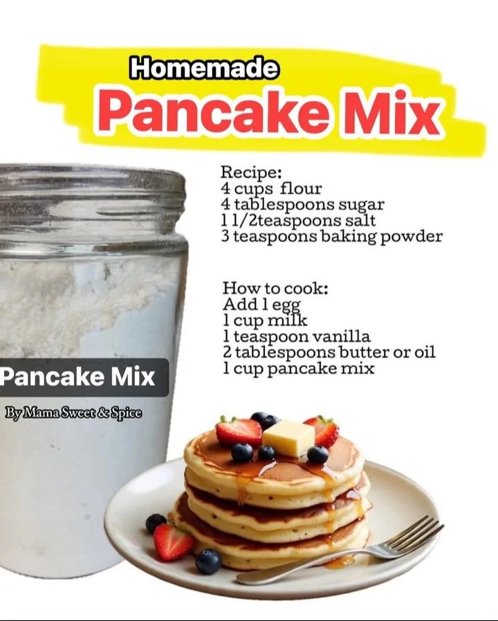 Bowl of homemade pancake mix ready for a delicious breakfast