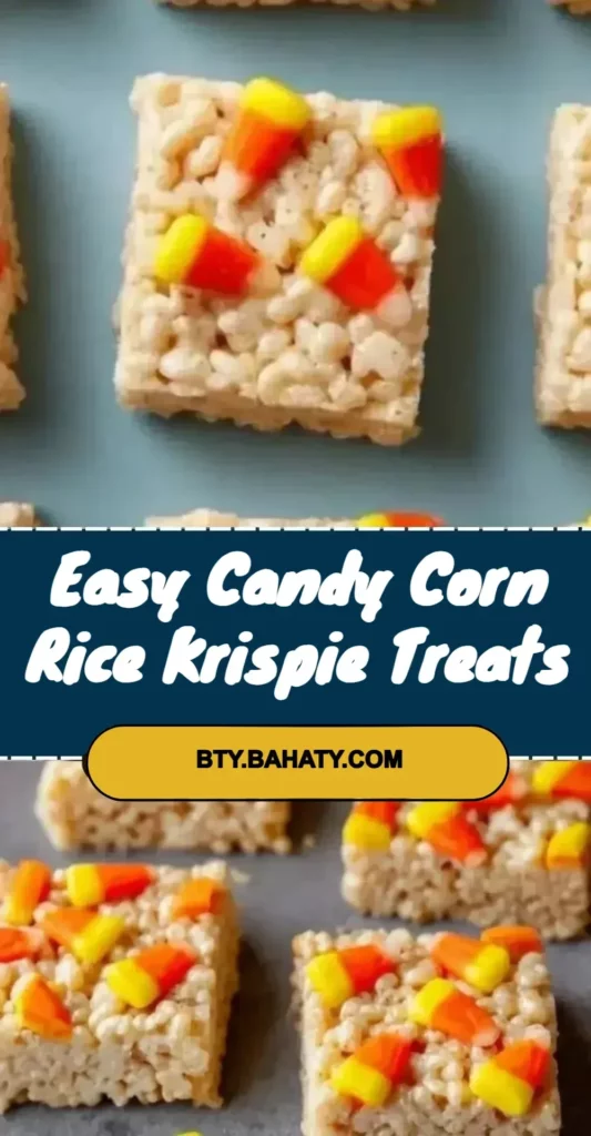 Delicious easy candy corn rice krispie treats decorated for Halloween