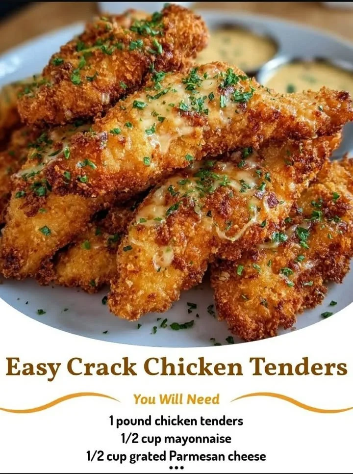 Plate of Easy Crack Chicken Tenders garnished with herbs
