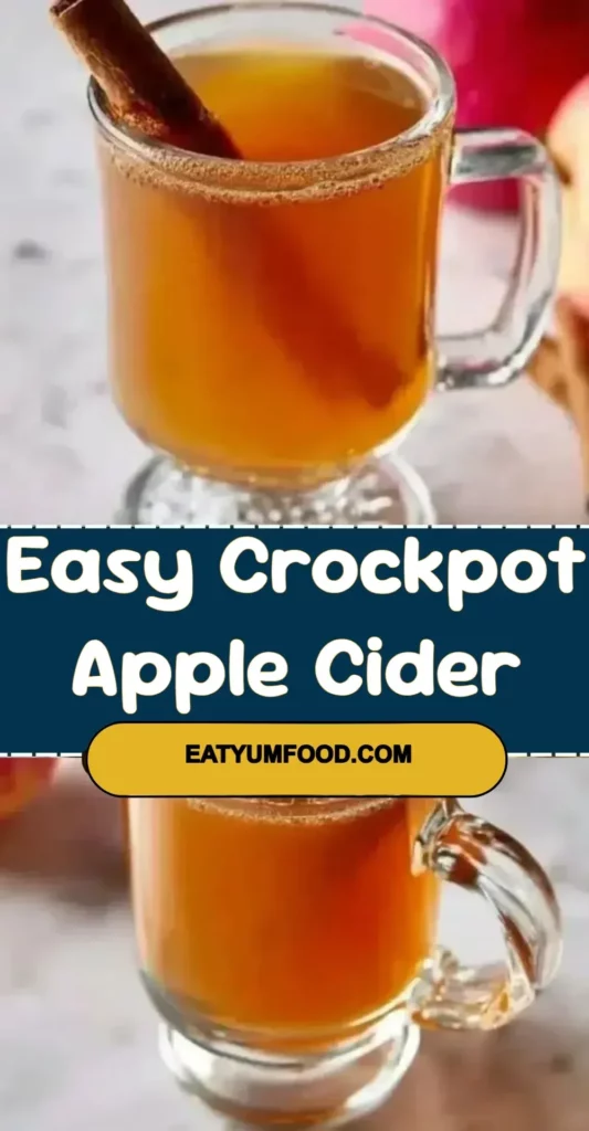 A delicious cup of easy crockpot apple cider, perfect for fall gatherings.