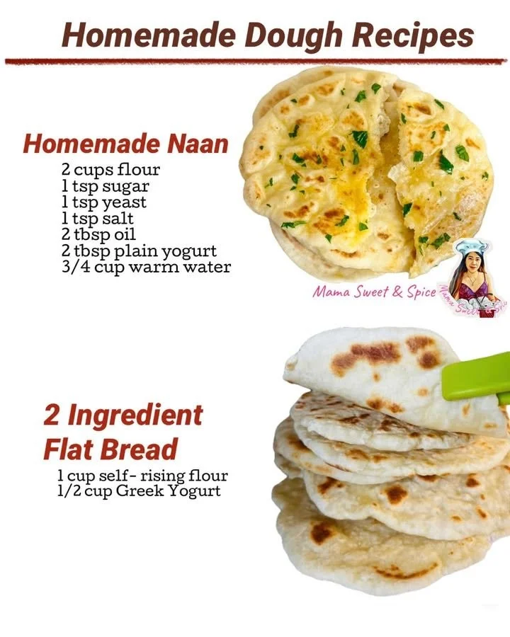 Homemade flat bread recipes with ingredients and cooking process