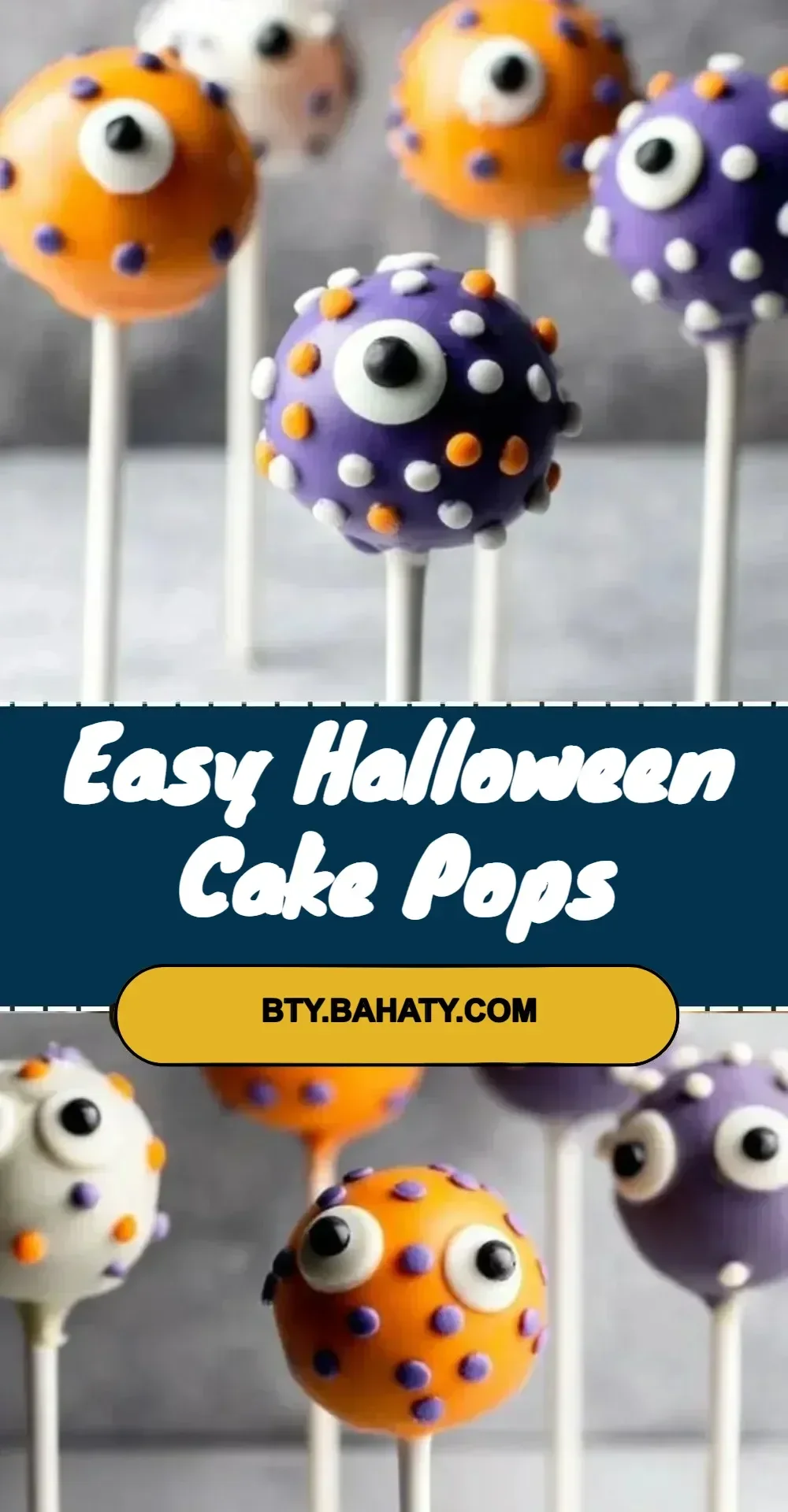 Colorful Halloween Cake Pops decorated for a spooky celebration