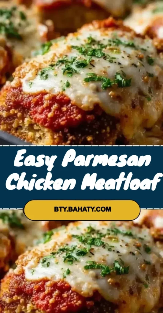Delicious Easy Parmesan Chicken Meatloaf served with herbs and spices.