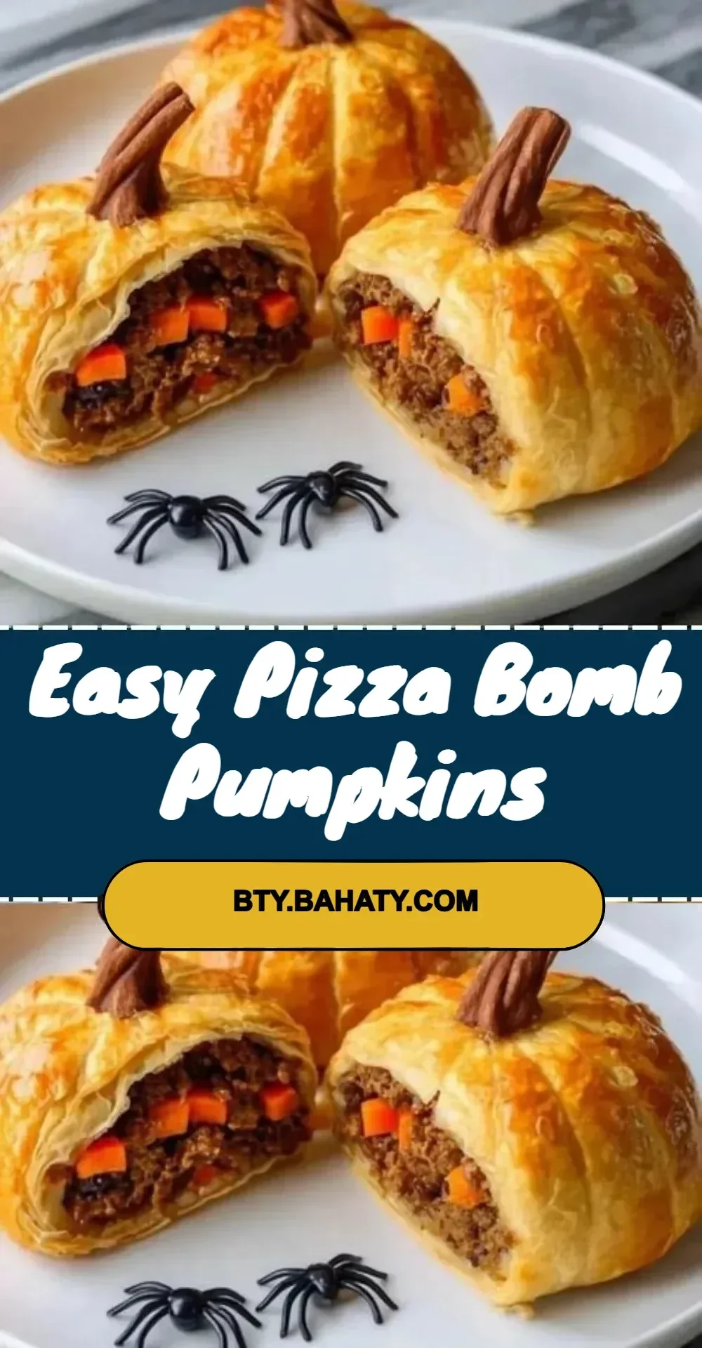 Easy Pizza Bomb Pumpkins for Halloween celebration