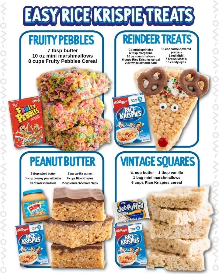 Easy Rice Krispie Treats made with marshmallows and cereal