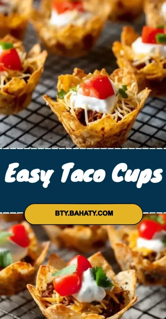 Delicious easy taco cups served on a platter