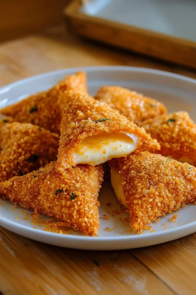 Delicious fried cheese stuffed Doritos served on a plate