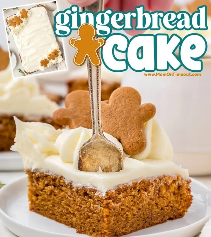 Homemade Gingerbread Cake with icing and festive decorations