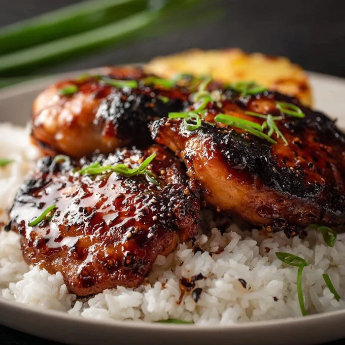 Hawaiian Turn Turn Chicken dish served with tropical sides