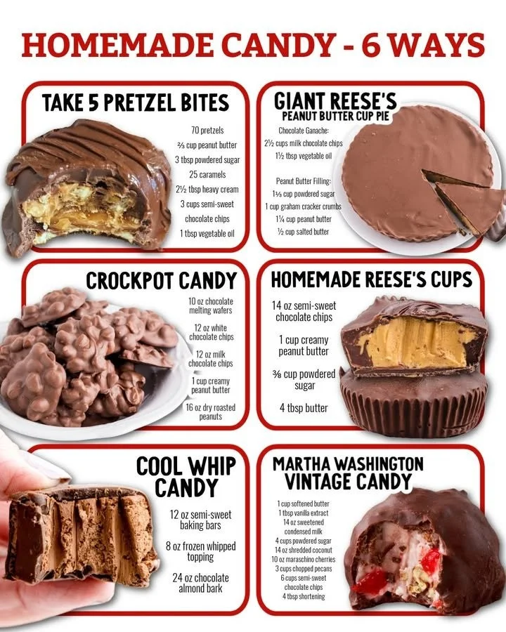 Variety of colorful homemade candy displayed on a wooden table