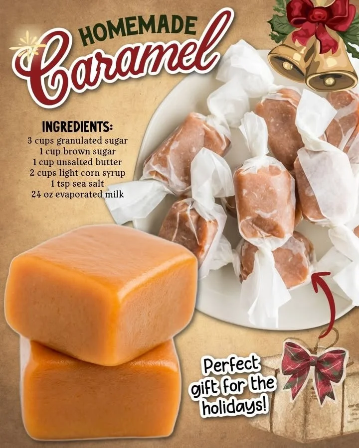 Delicious homemade caramels arranged on a decorative plate