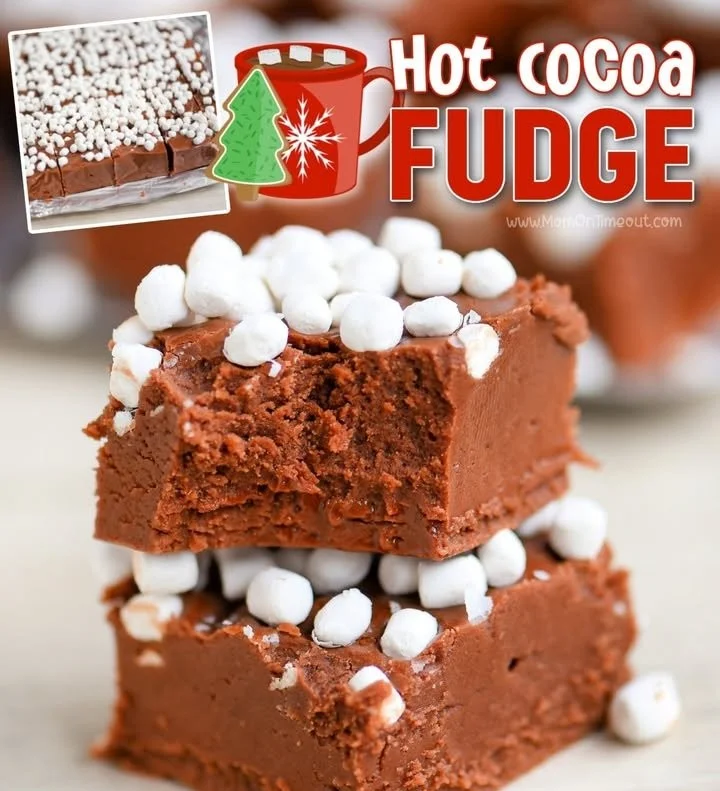 Delicious homemade hot cocoa fudge in a festive setting
