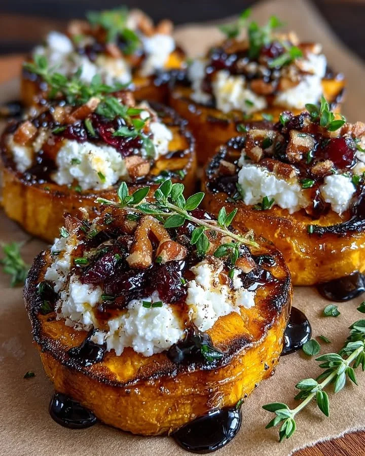 Maple-Glazed Sweet Potato with Ricotta and Cranberry Drizzle