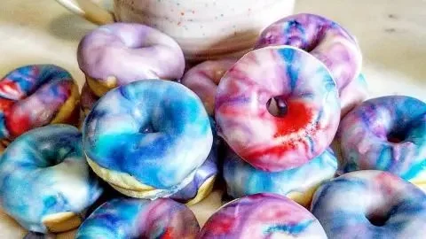 Mini baked donuts fresh out of the oven, perfect for a tasty treat