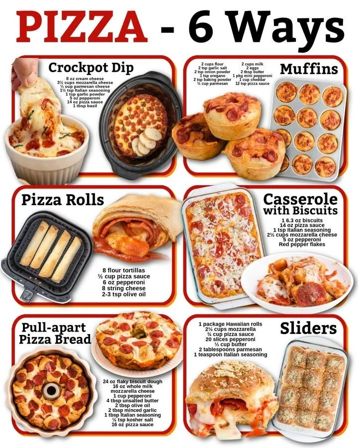 An assortment of six mouthwatering pizzas with various toppings.