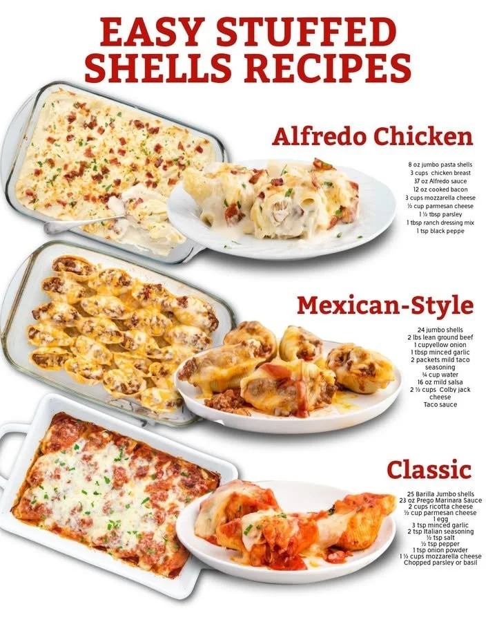 Plate of delicious stuffed shells filled with ricotta cheese and topped with marinara sauce