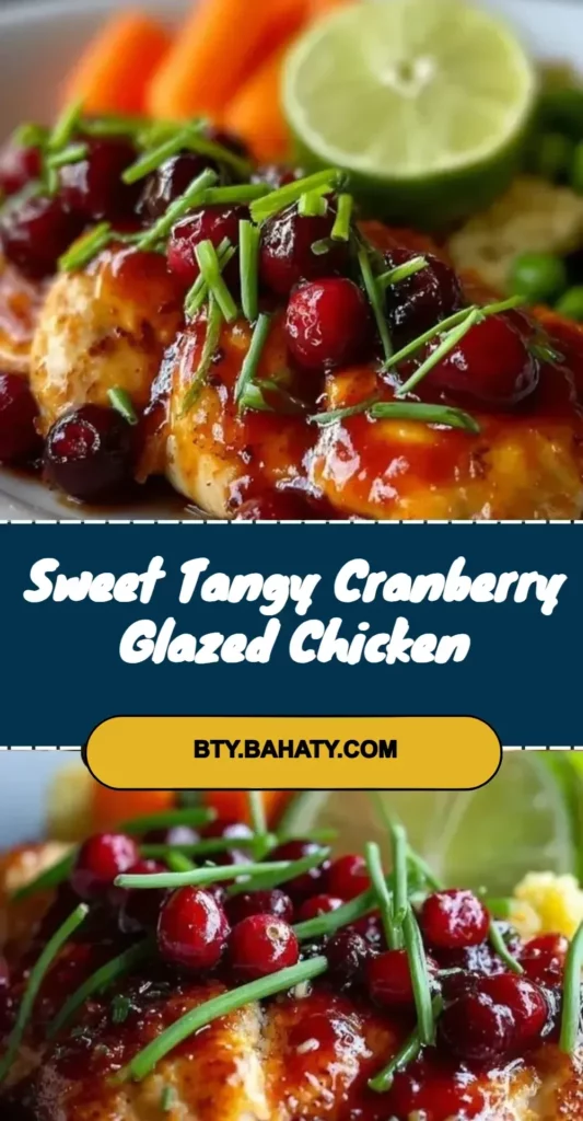 Delicious cranberry glazed chicken with a sweet and tangy sauce