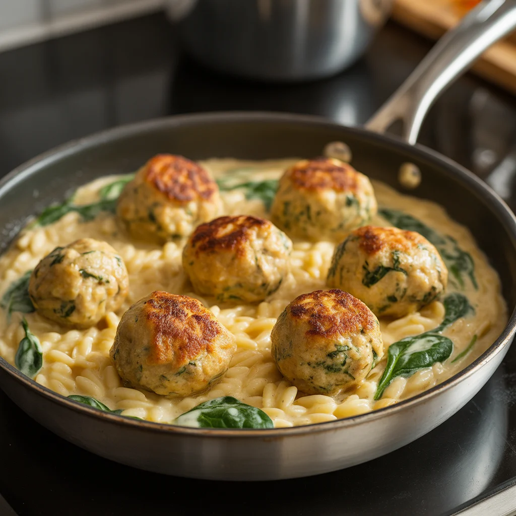lemon-chicken-ricotta-meatballs-with-garlic-orzo-2
