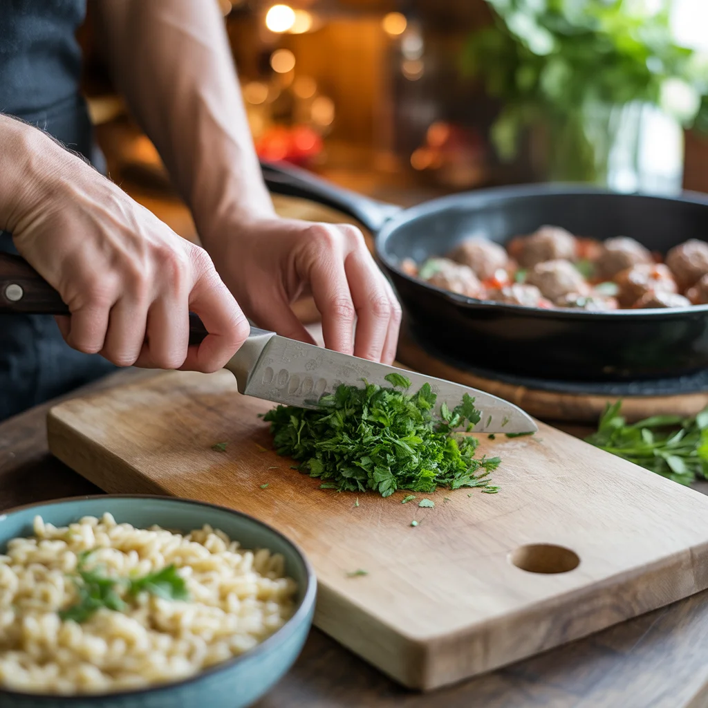 lemon-chicken-ricotta-meatballs-with-garlic-orzo-2