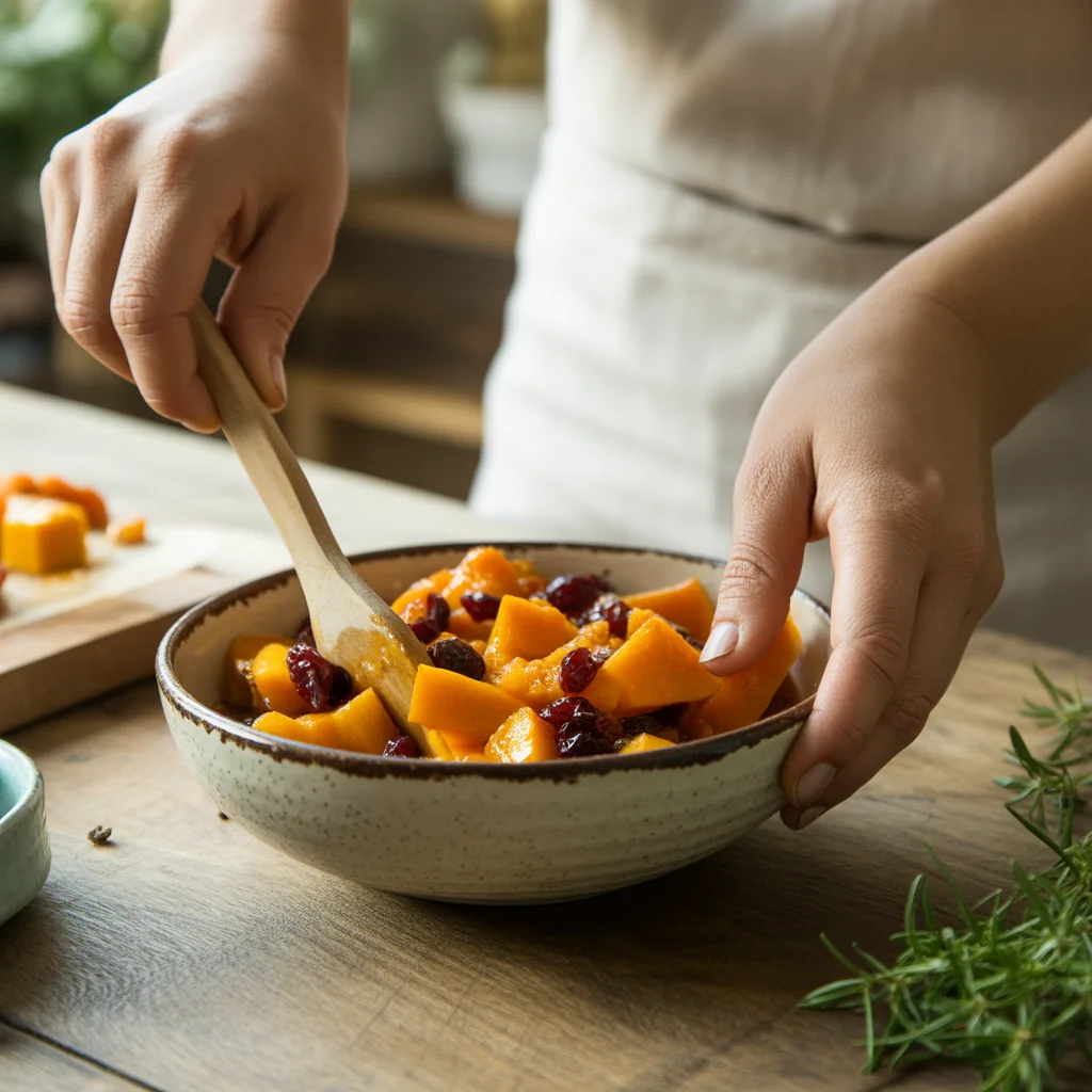 caramelized-butternut-squash-with-tangy-feta-and-cranberry-drizzle-2