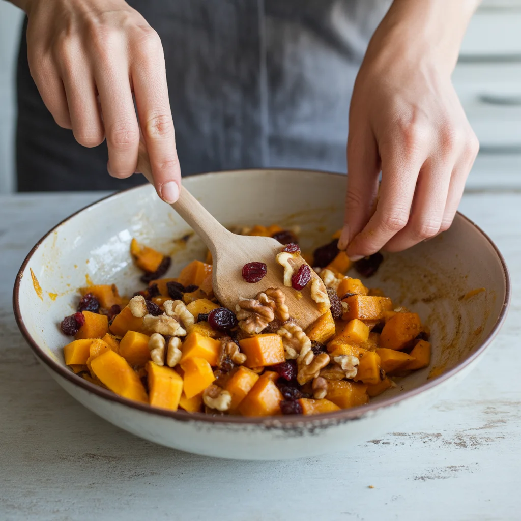 caramelized-butternut-squash-with-feta-walnuts-and-cranberry-honey-glaze