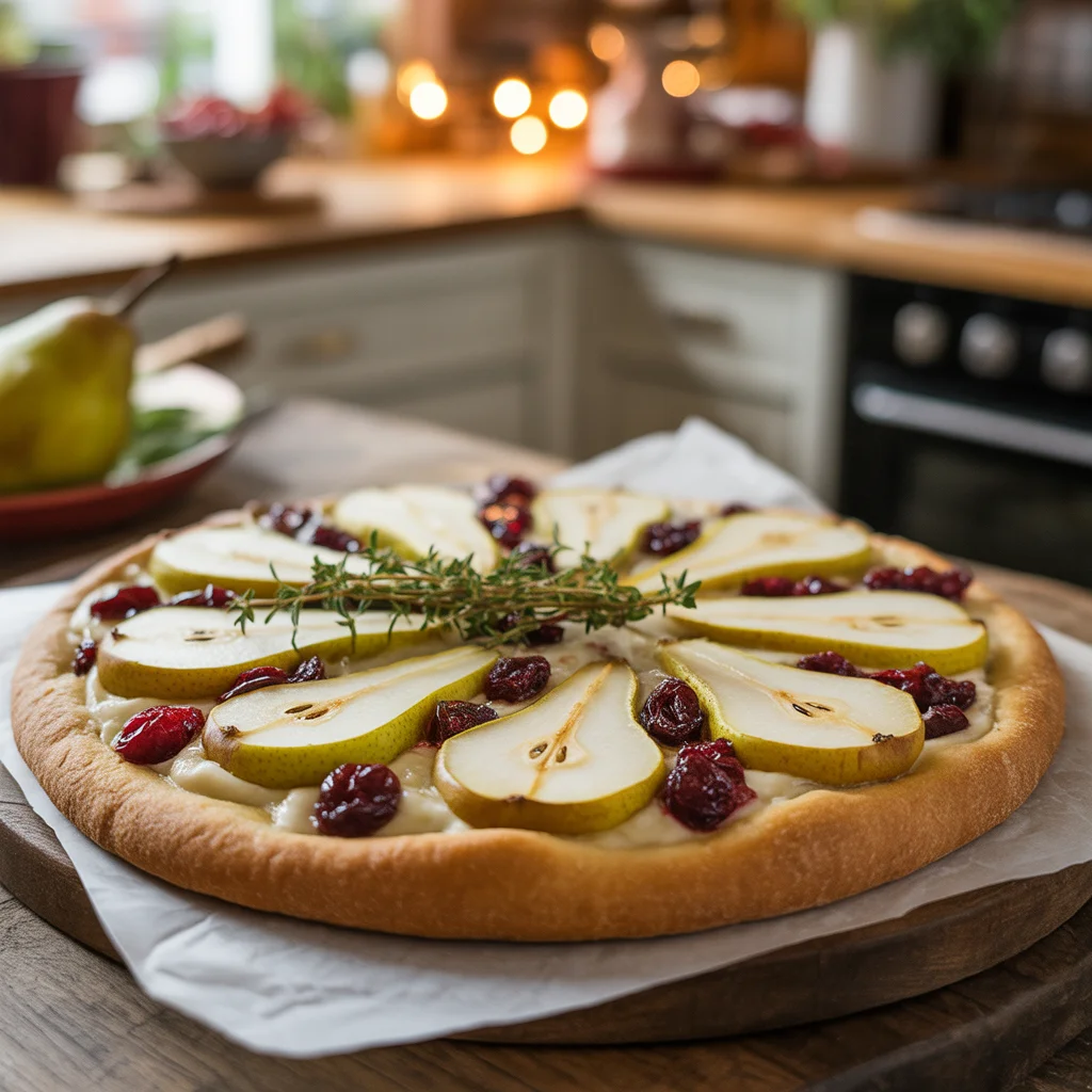 pear-brie-and-cranberry-flatbread-with-fig-jam-and-balsamic-glaze