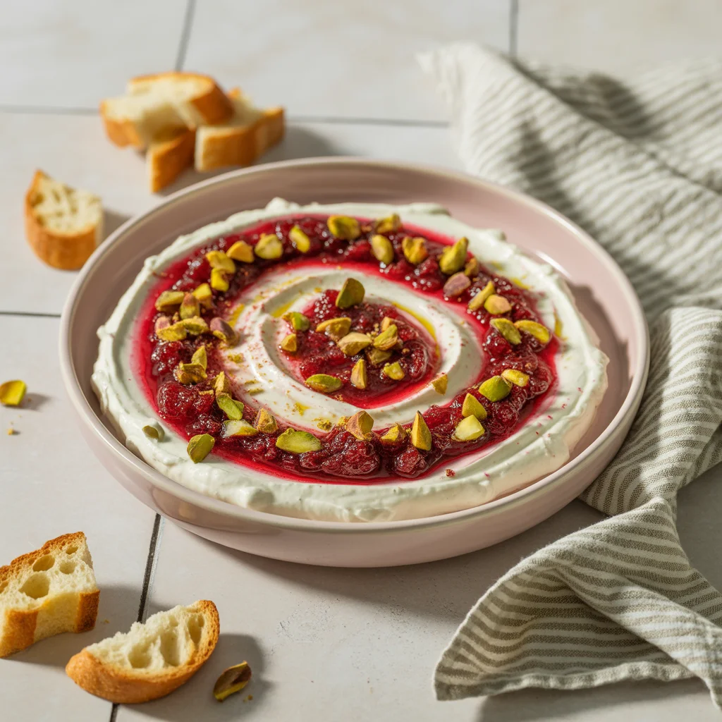 cranberry-whipped-feta-dip-with-hot-honey-drizzle