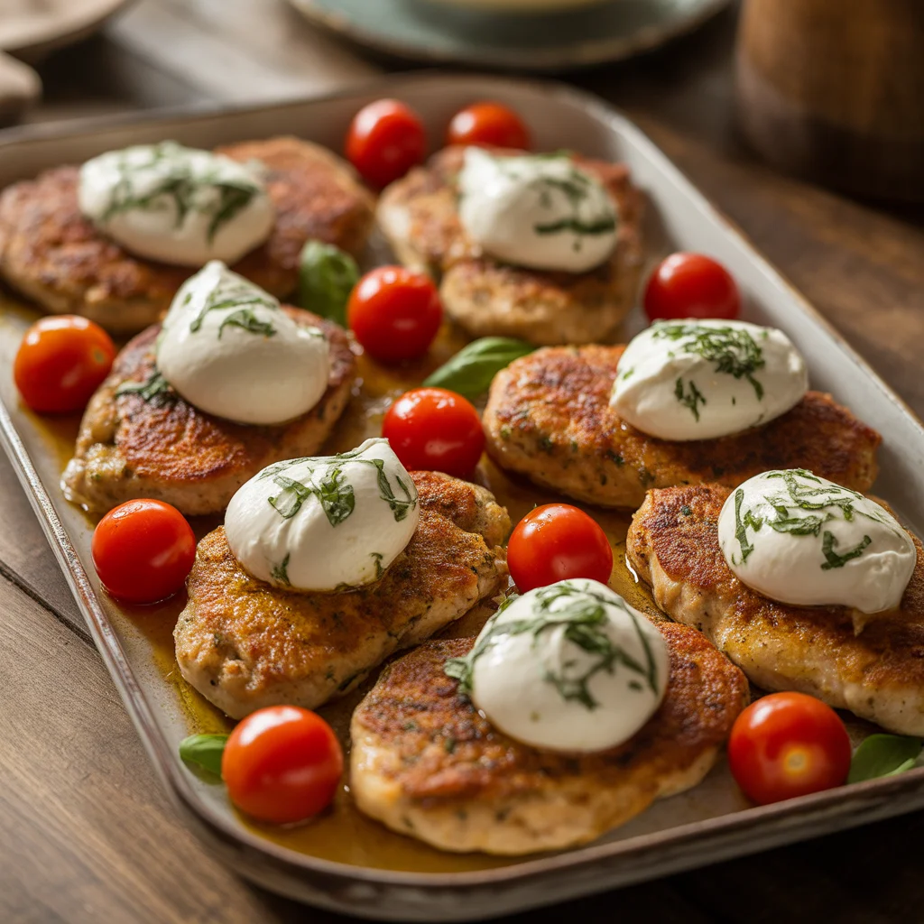 italian-basil-chicken-cutlets-with-tomato-burrata-topping