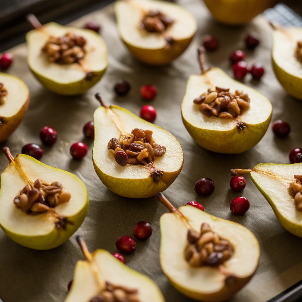 baked-pears-with-feta-honey-and-cranberries