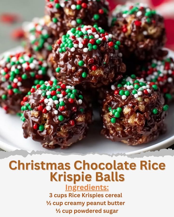 Christmas Chocolate Rice Krispie Balls