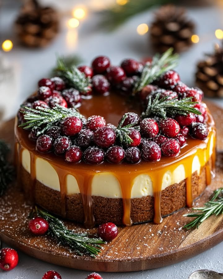 Golden Gingerbread Cheesecake Wreath
