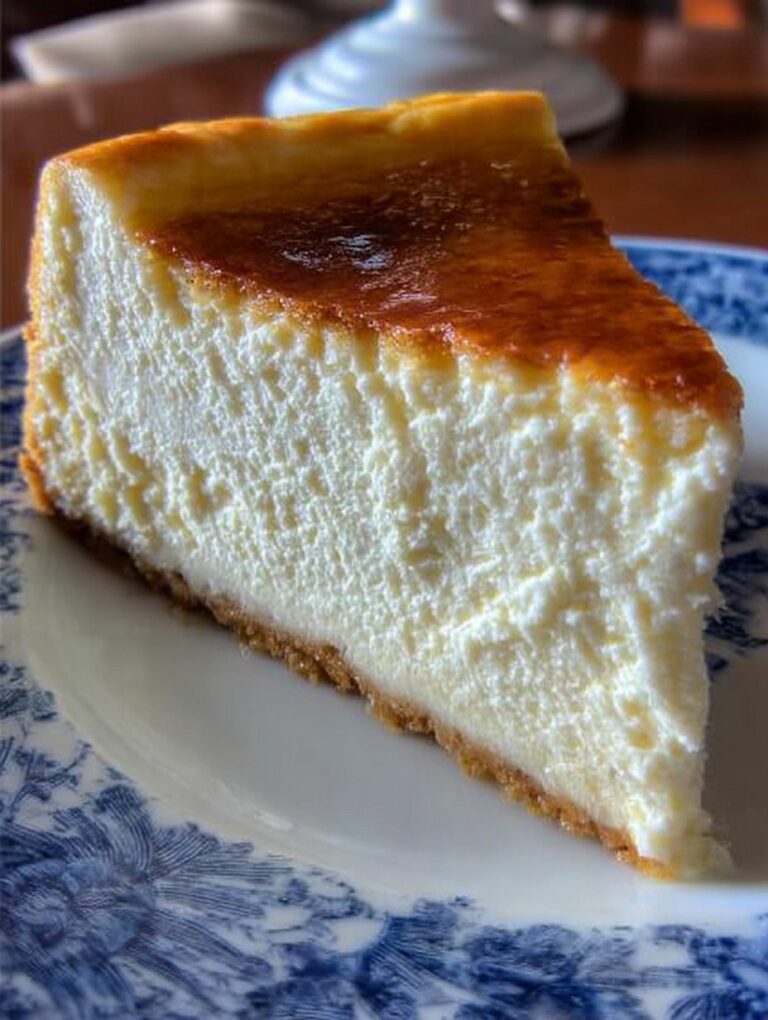 New York Cheesecake with Blueberry Sauce