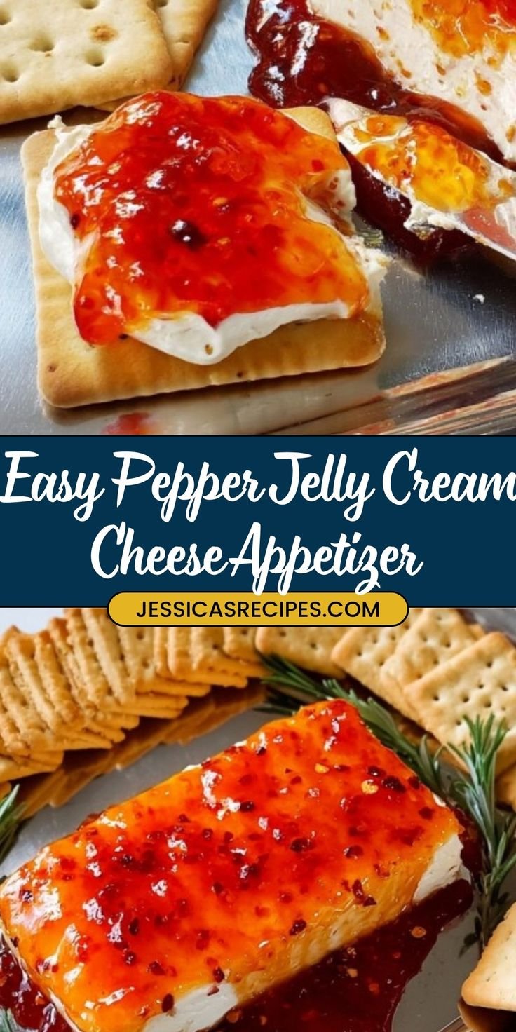 Pepper Jelly Cream Cheese Appetizer with Crackers Recipe
