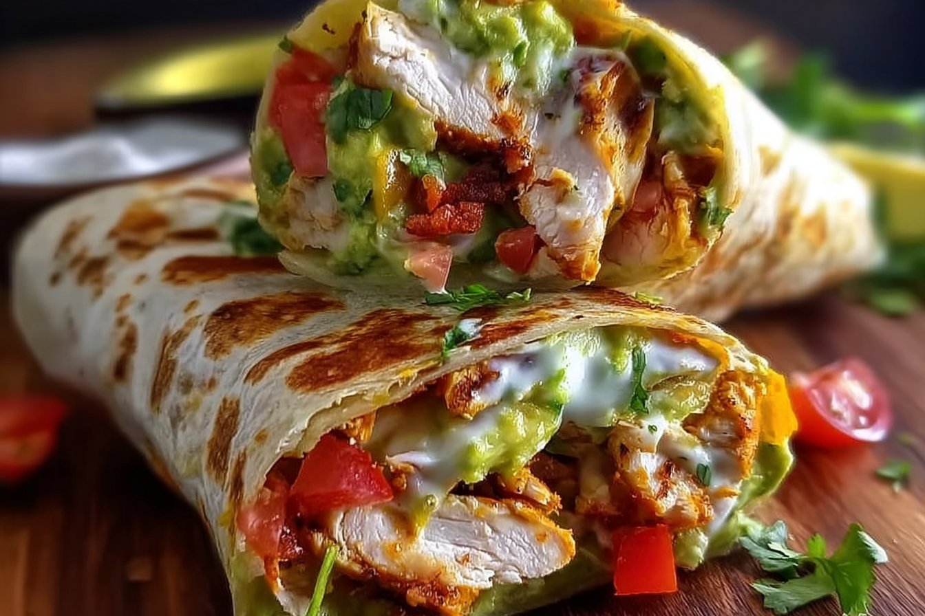 Chicken Avocado Ranch Burritos