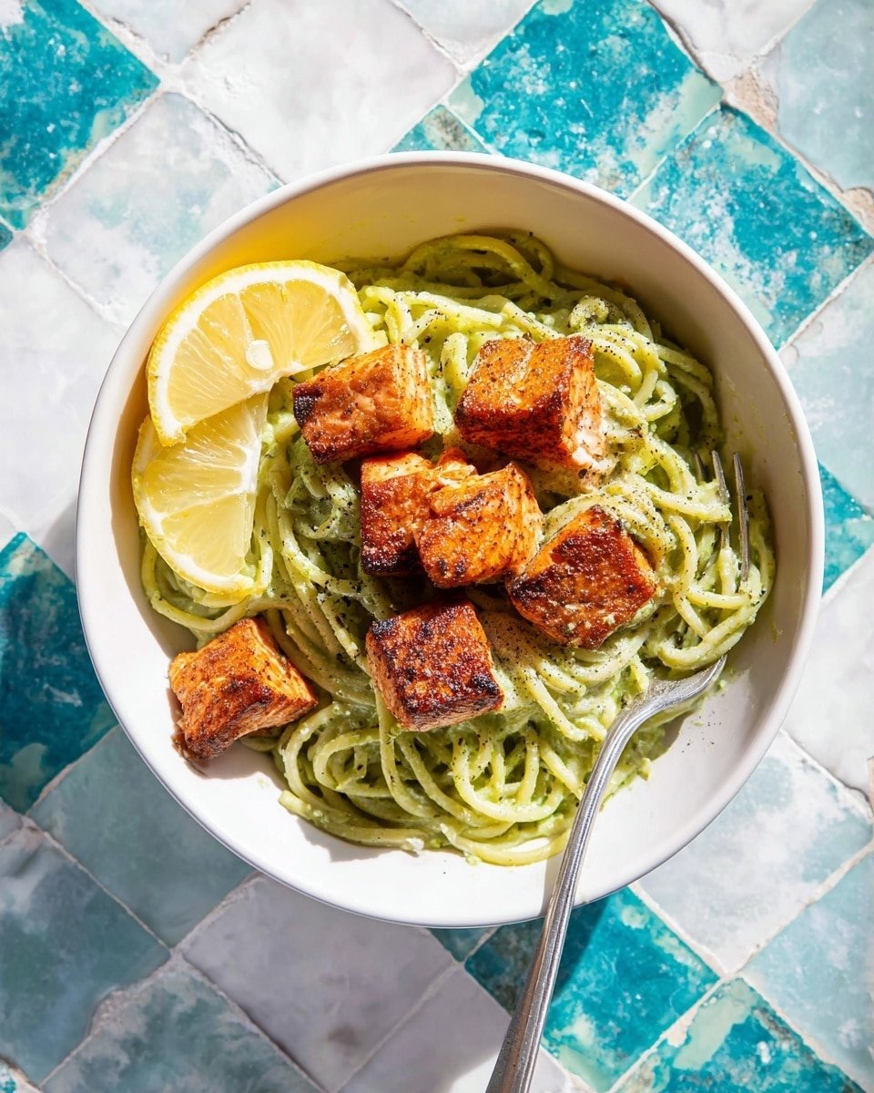 Salmon Pesto Pasta with Roasted Salmon and Parmesan Recipe