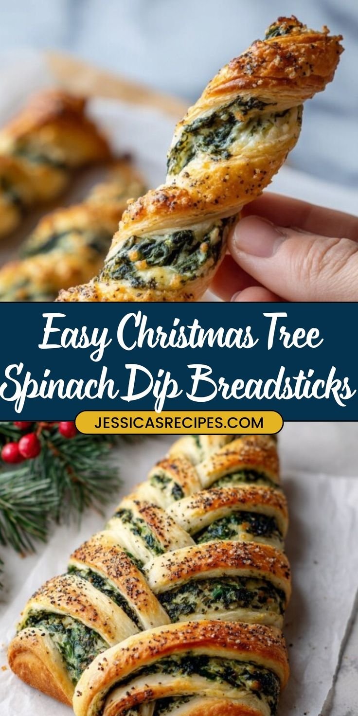 Christmas Tree Spinach Dip Breadsticks Recipe