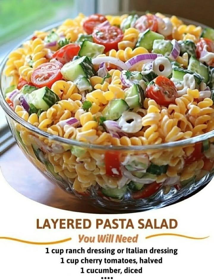 Layered Pasta Salad Bowl