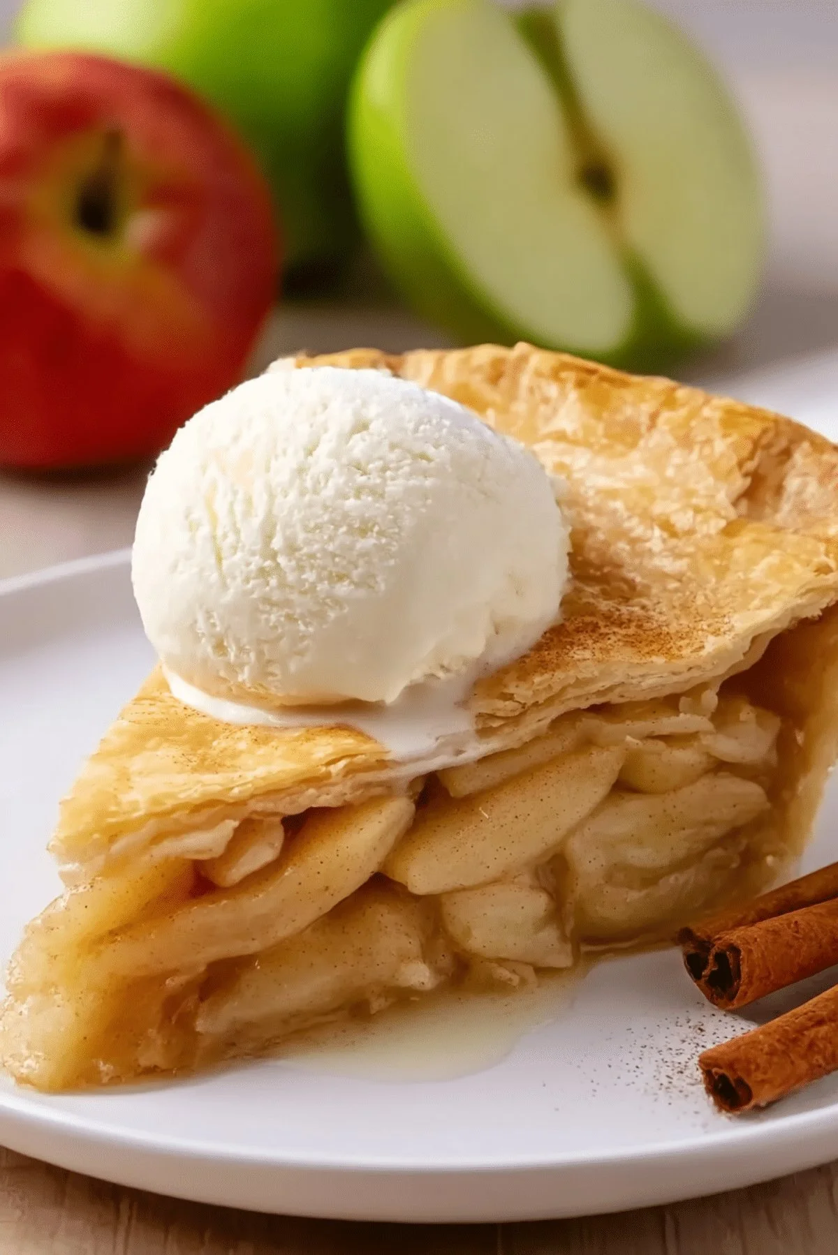 Homemade apple pie with flaky crust and spiced apple filling