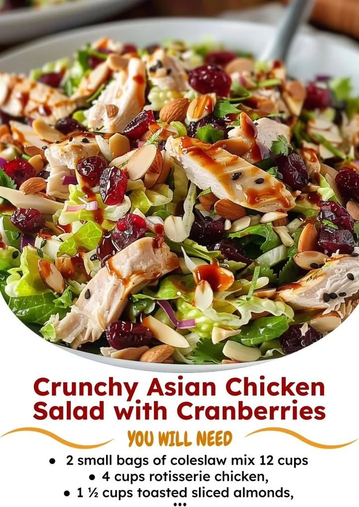 Asian Chicken Cranberry Salad featuring chicken, cranberries, and fresh vegetables