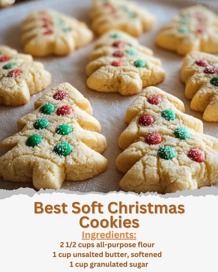 Plate of best soft Christmas cookies with festive decorations