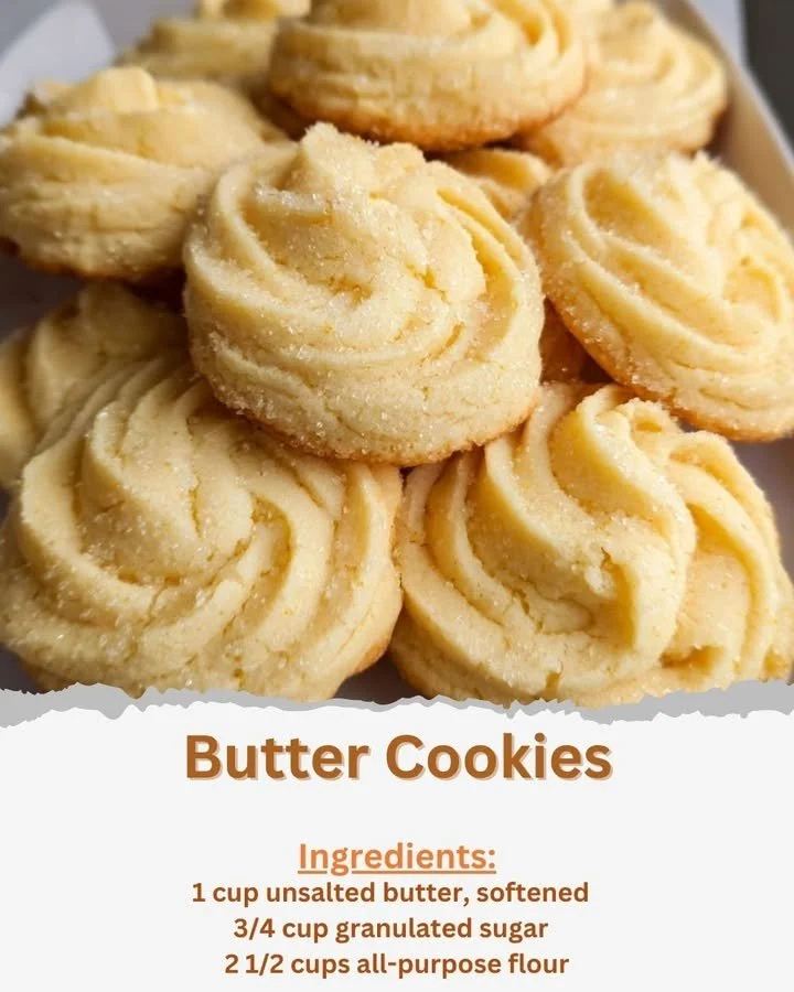 Freshly baked butter cookies with a crispy texture and buttery flavor