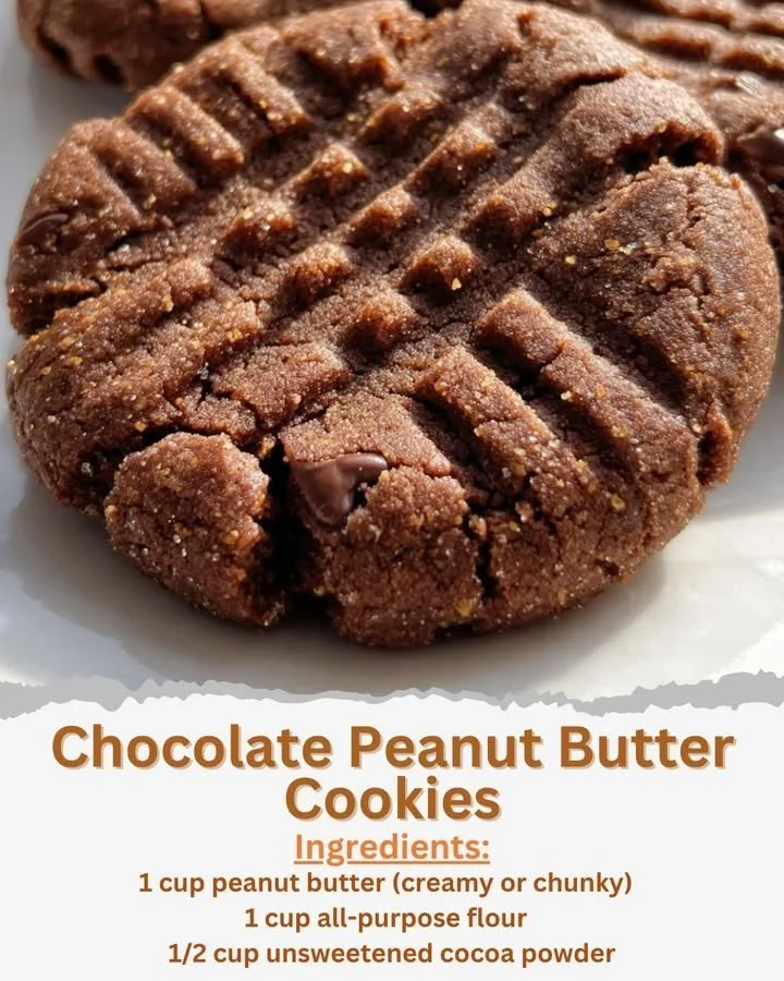 Delicious homemade Chocolate Peanut Butter Cookies on a plate.