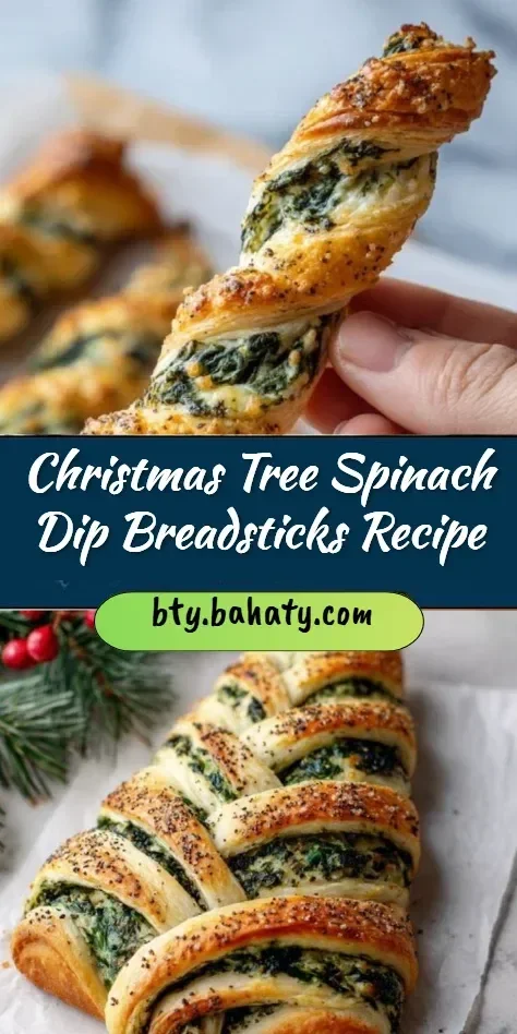 Christmas Tree Spinach Dip Breadsticks baked and ready for serving