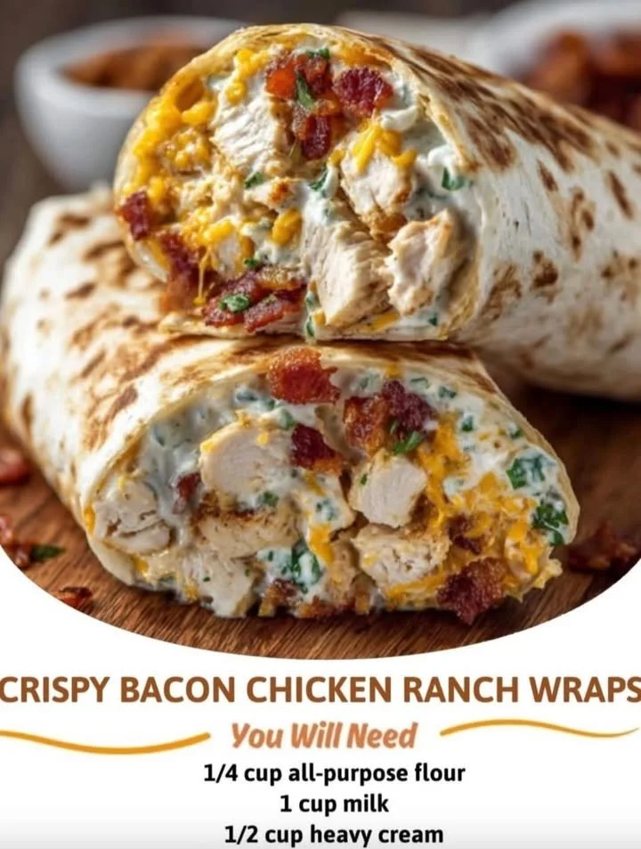 Delicious crispy bacon chicken ranch wraps on a plate