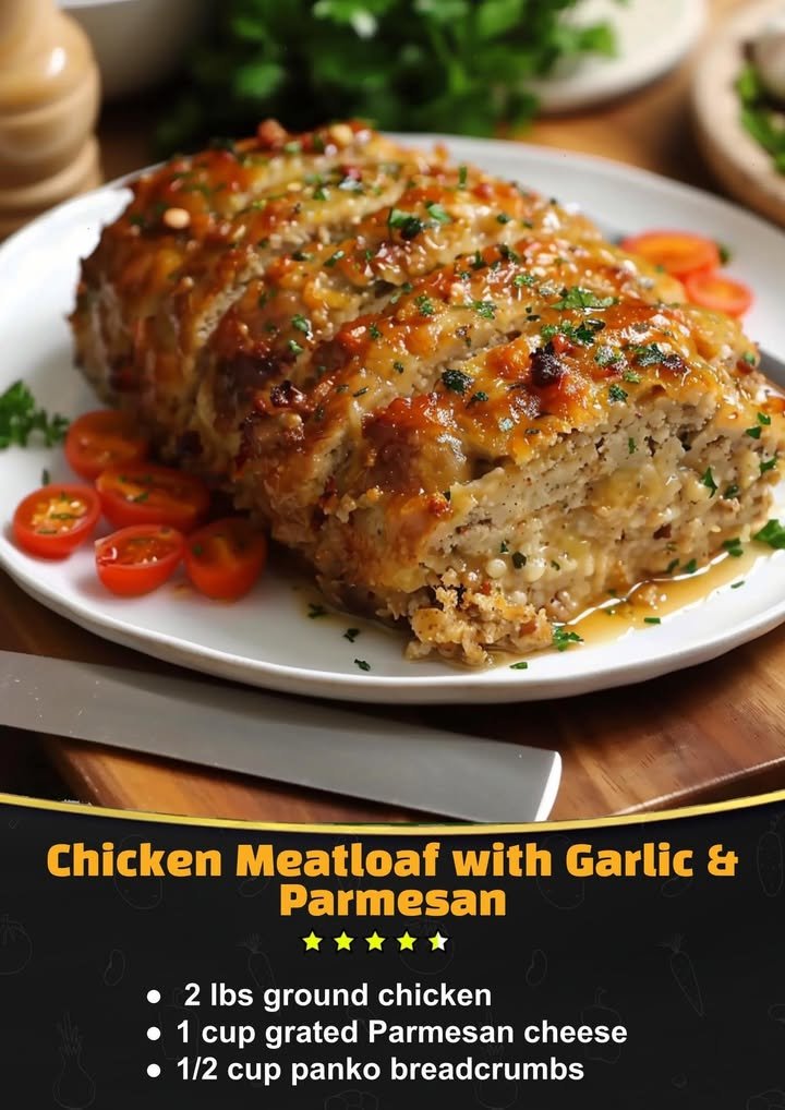 Chicken Meatloaf with Garlic & Parmesan