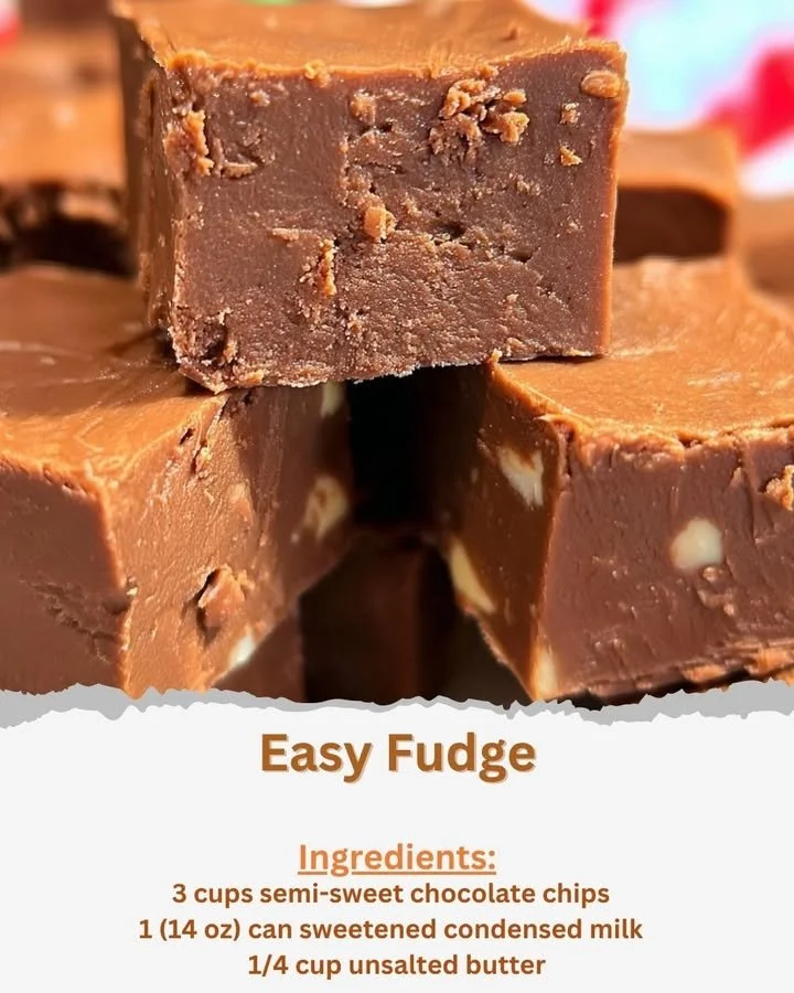 Deliciously easy homemade fudge recipe with chocolate and nuts