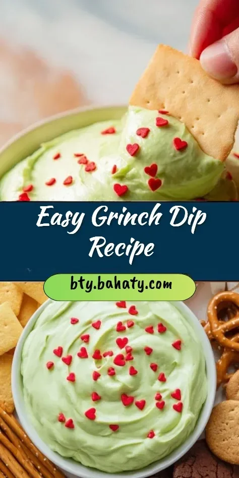Colorful Grinch Dip served in a festive bowl, perfect for holiday parties.