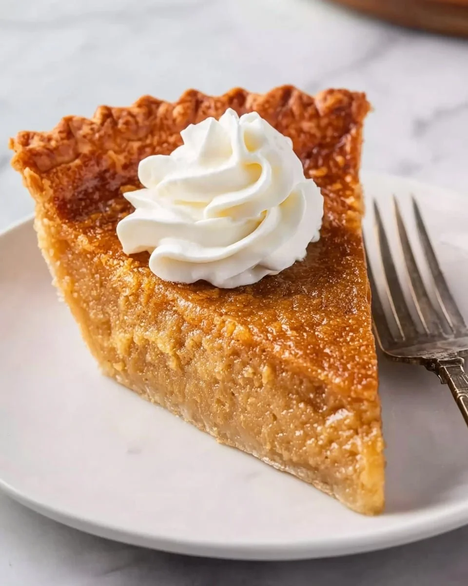 Slice of easy maple pie made with Grade A Vermont syrup